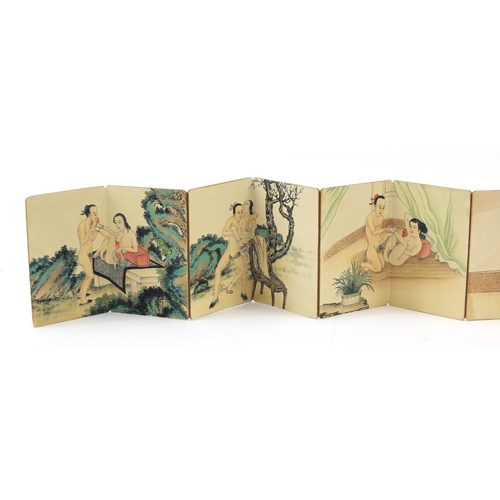 667 - Chinese folding book depicting erotic scenes