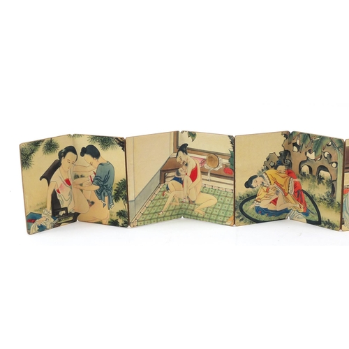 615 - Chinese folding book depicting erotic scenes
