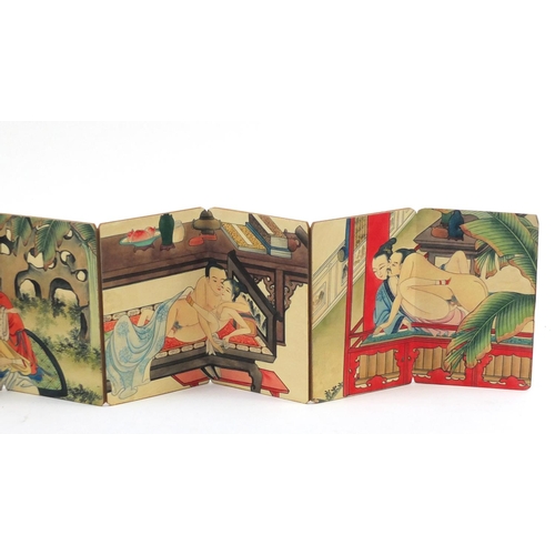 615 - Chinese folding book depicting erotic scenes