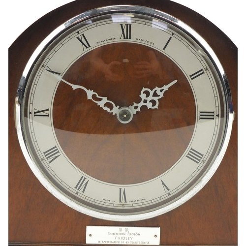 471 - Art Deco mantel clock, the chapter ring marked The Alexander Clark Co, the movement by Smiths, 30cm ... 