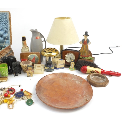894 - Miscellaneous items including vintage Christmas lights, costume jewellery, Bakelite cruets, pewter t... 