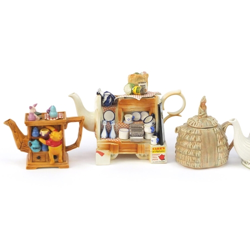 239 - Novelty teapots including Daintee Lady, Portmeirion, Disney Winnie the Pooh and Cardew