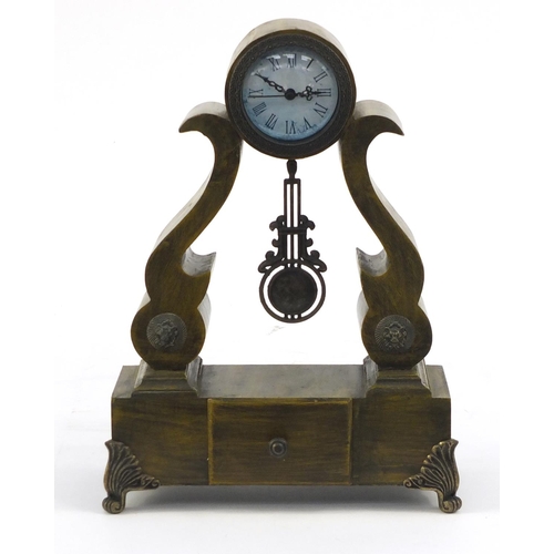 420 - Decorative mantel clock, 37cm high