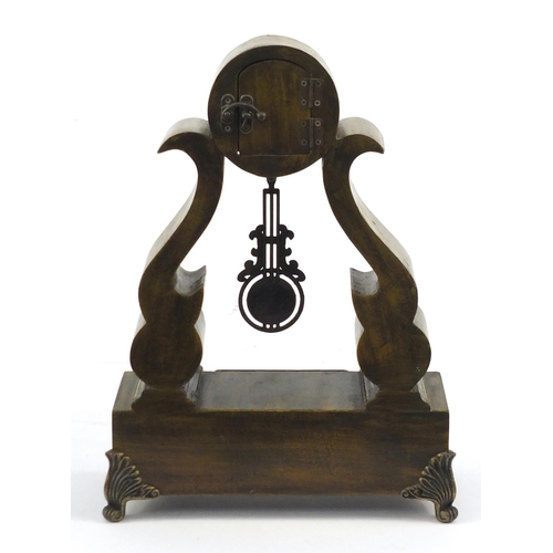 420 - Decorative mantel clock, 37cm high