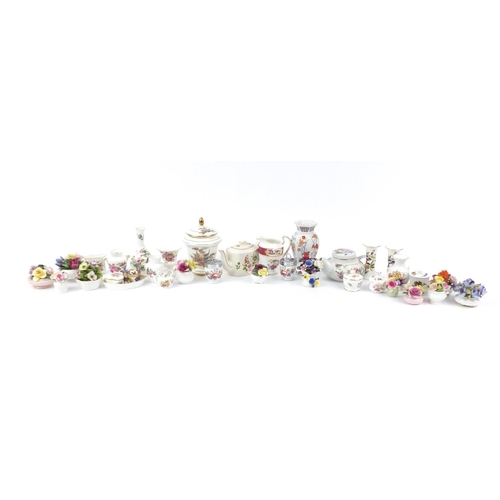 248 - Collectable china including flower posies, Royal Adderley, Royal Worcester, Aynsley and Crown Staffo... 