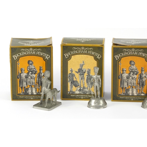 773 - Five Buckingham pewter Military figures with boxes