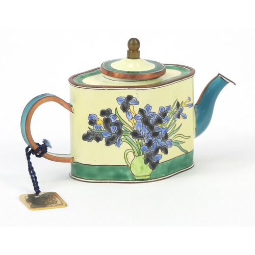 757 - Charlotte Di Vita enamelled teapot edition number C322 with box and certificate