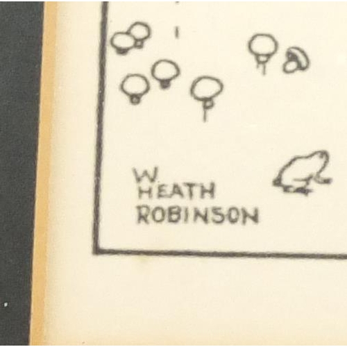 474 - William Heath Robinson - Two comical prints, The First Railway Bus and The First Waiting Room, each ... 