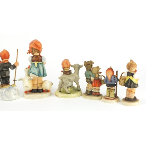 2105 - Ten Goebel hand painted figures including Good Friends and Trumpet Boy, the largest 16cm high