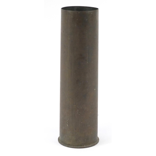 1020 - Large Military interest brass shell case, impressed marks to the base
