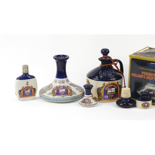 185 - Group of Wade Lord Nelson rum decanters