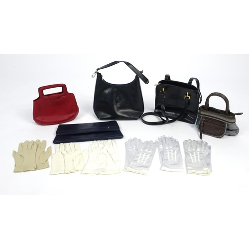 811 - Vintage and later handbags and six pairs of Cornelia James and Millington gloves, the bags including... 