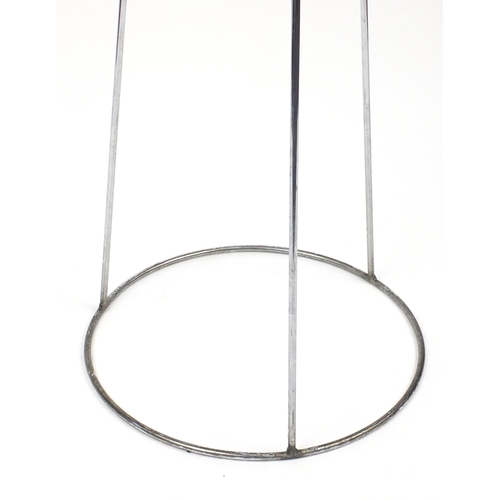 64 - Modernist chrome tapering coat stand, 155.5cm high