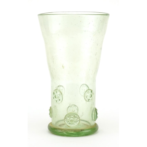 413 - 19th century continental green glass vase, 31cm high