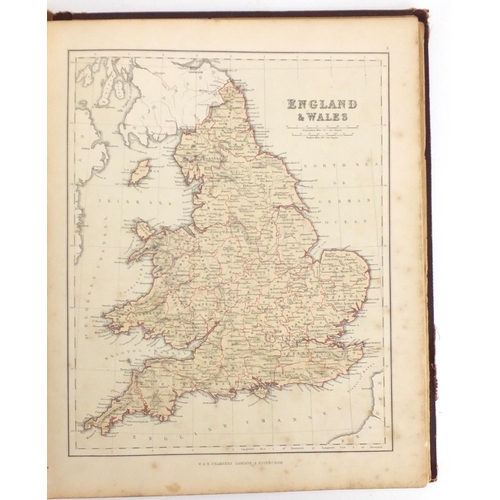929 - Chambers's Atlas for the People, 19th century hardback book, published William & Robert Chambers Lon... 