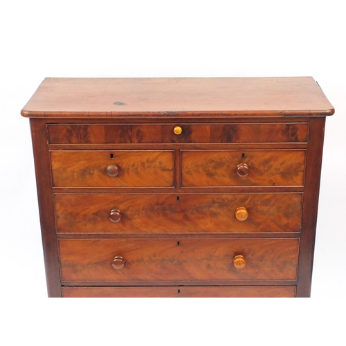 2001 - Victorian mahogany six drawer chest, 120cm x 121cm W x 51cm D