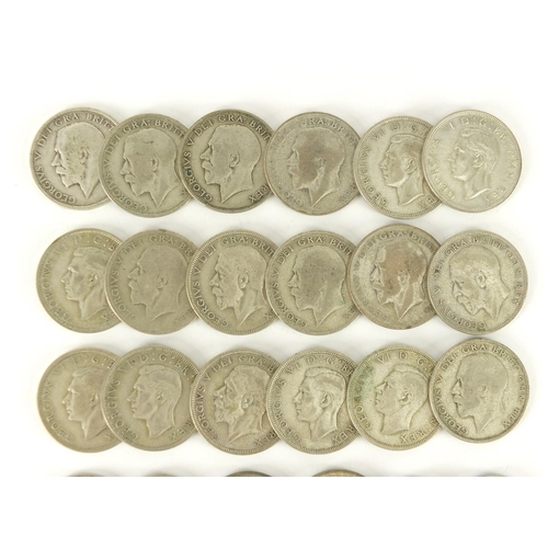 2304 - British pre 1947 half crowns, approximate weight 340.0g