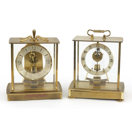 2047 - Two Kundo electronic mantel clocks with Arabic numerals, the largest 24cm high