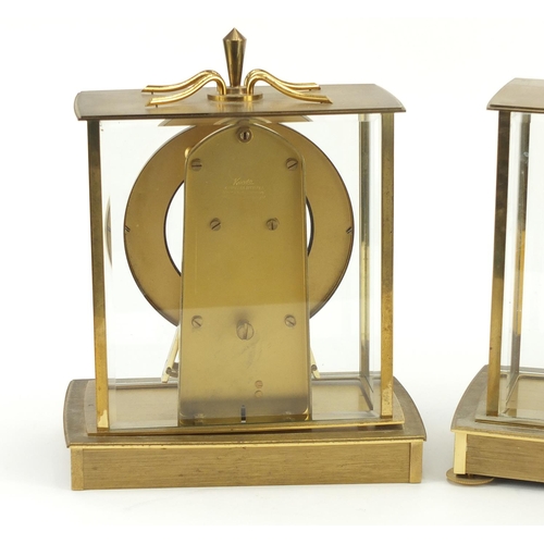 2047 - Two Kundo electronic mantel clocks with Arabic numerals, the largest 24cm high