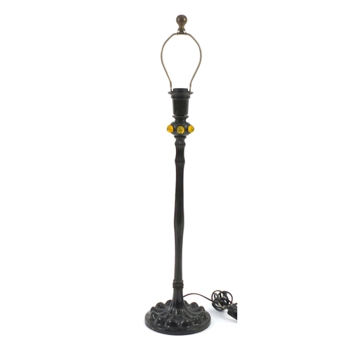 2158 - Art Nouveau style bronzed table lamp, 80cm high