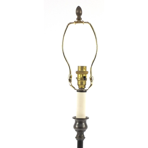 2172 - Ornate bronzed table lamp, 88cm high