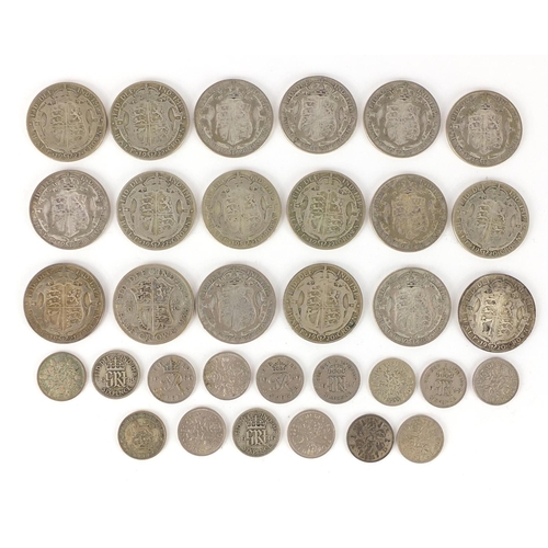 2299 - Predominantly British pre 1947 half crowns and six pence's, approximate weight 285.0g