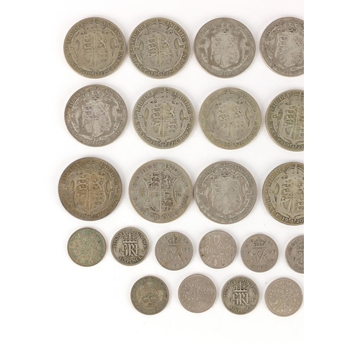 2299 - Predominantly British pre 1947 half crowns and six pence's, approximate weight 285.0g