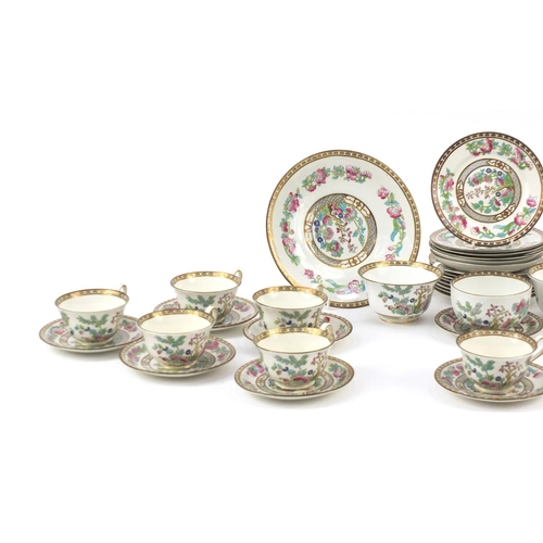 2143 - Indian Tree part tea service retailed by Harrods including trio's