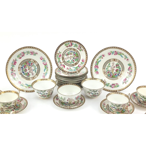 2143 - Indian Tree part tea service retailed by Harrods including trio's