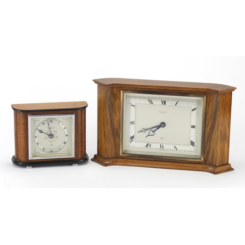 2181 - Two Elliott mantle clocks both retailed by Wilson & Sharp of Edinburgh and with silvered chapter rin... 