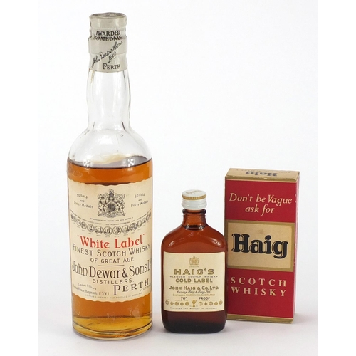 2061 - Two vintage bottles of Scotch whisky, John Dewar & Sons white label and a Haig example with box