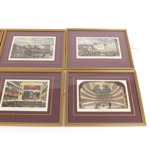 476 - Opera Houses, set of six coloured engravings, published by The Foye Gallery including Convent Garden... 