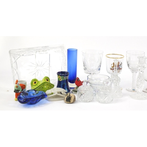 246 - China and glassware including a Stuart Crystal commemorative goblet, Branksome polar bear, Lladro st... 