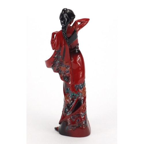 2049 - Royal Doulton Flambé Eastern Grace figurine HN3683, 32cm high