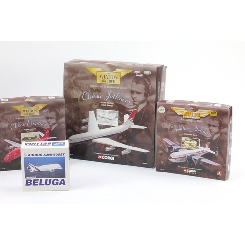 2341 - Predominantly Corgi aviation archive die cast model, with boxes including Boeing 707-336c British Ar... 
