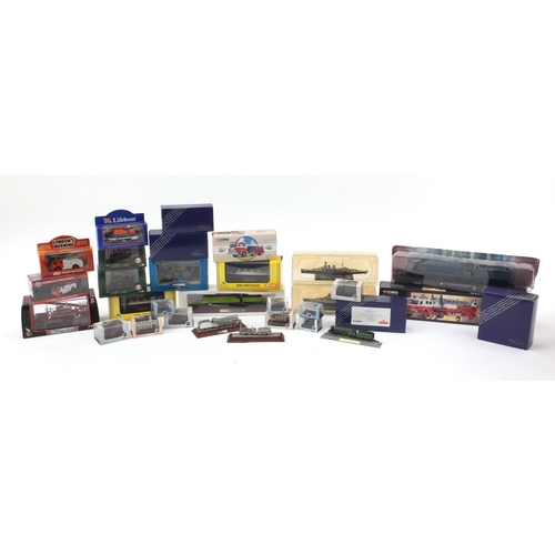 2330 - Die cast model vehicles and ships including Gilbow models, Corgi Classics fire engines and Royal Mai... 