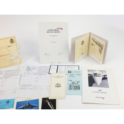 2308 - Concorde memorabilia including a model by Wooster and Orient Express ephemera