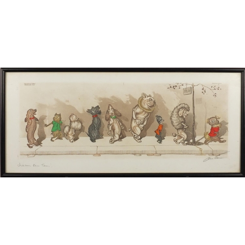 2075 - Boris O'Klein - Comical dogs, pair of pencil signed prints in colour, framed, each, 49cm x 21cm
