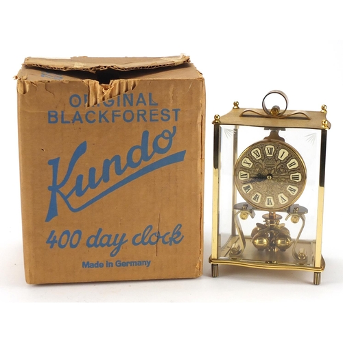2088 - German four hundred day Anniversary clock by Kundo with box, 22.5cm high