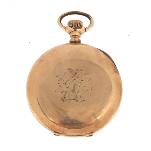 2416 - Gentleman's Waltham gold plated open face pocket watch with subsidiary dial, the movement numbered 1... 