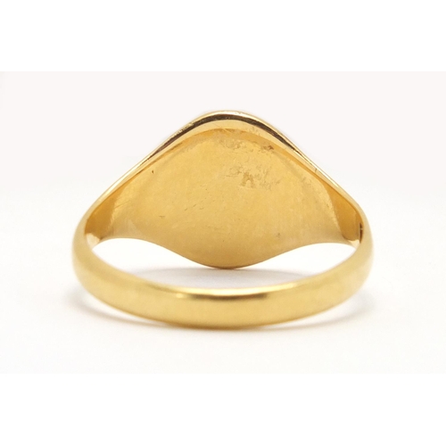 2345 - 18ct gold signet ring, size W, approximate weight 7.0g