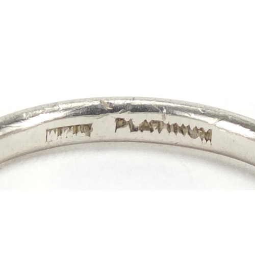 2361 - Platinum wedding band, size M, approximate weight 3.4g