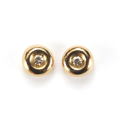 2362 - Pair of 9ct gold diamond solitaire stud earrings, approximate weight 1.9g