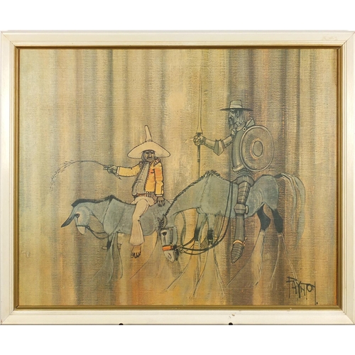 151 - Colin Paynton - Vintage print of Don Quixote, Boots label verso, framed, 75cm x 55cm