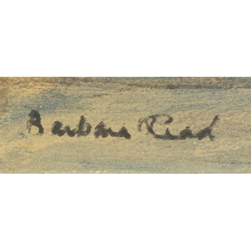 191 - Barbara Read - Two female artists, inscribed verso, framed, 50cm x 40cm