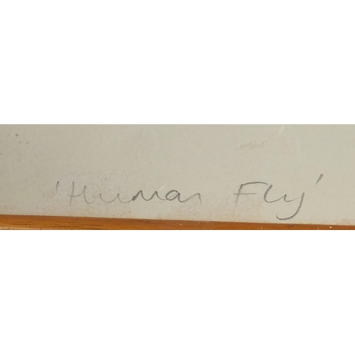 408 - Victor Masson - Human fly, pencil signed limited edition print numbered 3/8,  framed, 76cm x 55cm