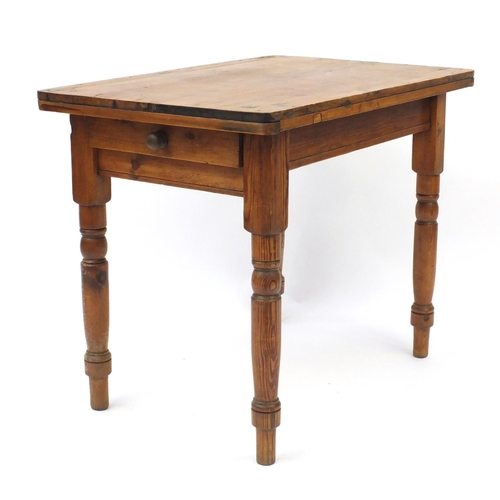 46 - Victorian pine dining table, 73cm H x 91cm W x 60cm D