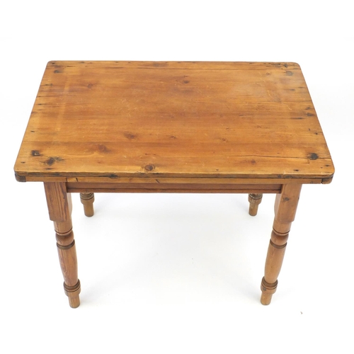 46 - Victorian pine dining table, 73cm H x 91cm W x 60cm D
