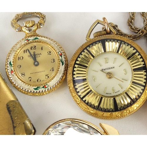 352 - Miscellaneous items including wristwatches, pocket watches, costume jewellery and matchbox cases
