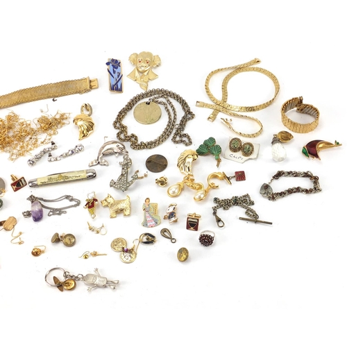 363 - Costume jewellery including brooches, necklaces, cufflinks and earrings
